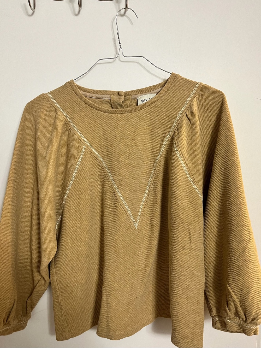 Tan Wrap London V-Stitch Top